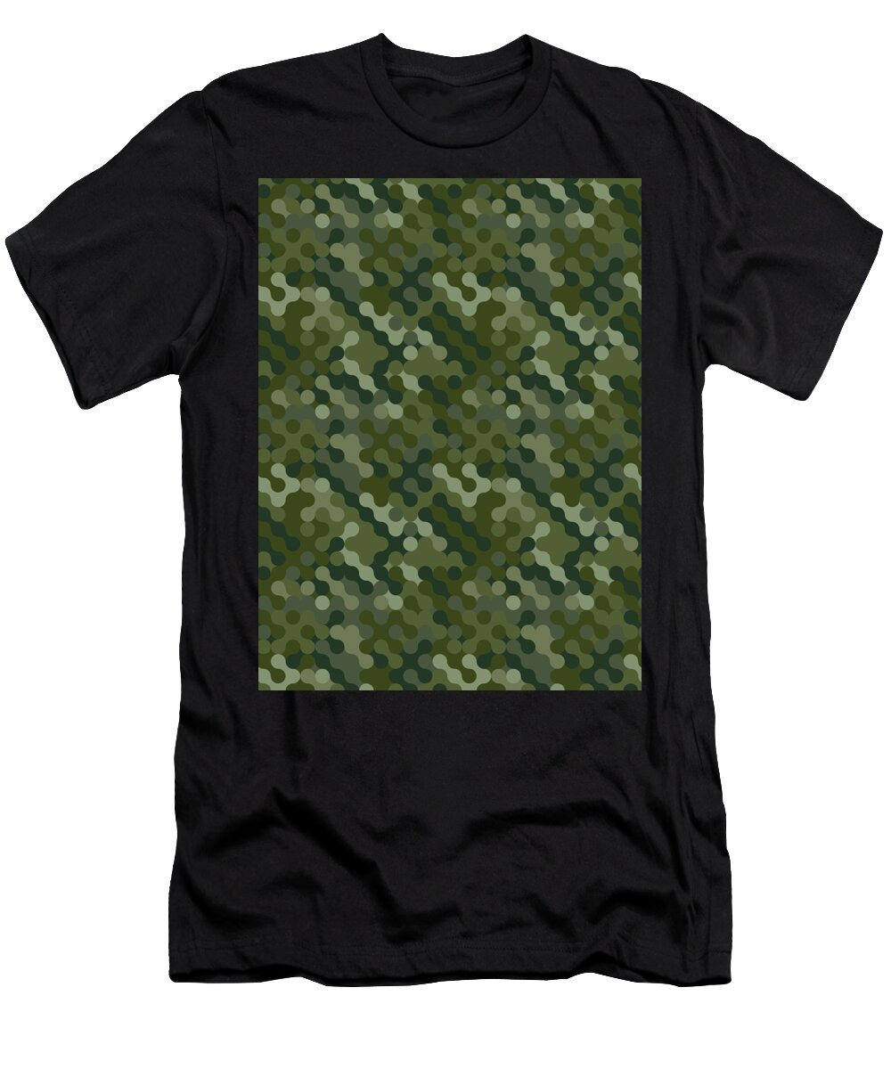 Soldier T-Shirt featuring the digital art Camouflage Pattern Camo Stealth Hide Military #79 by Mister Tee