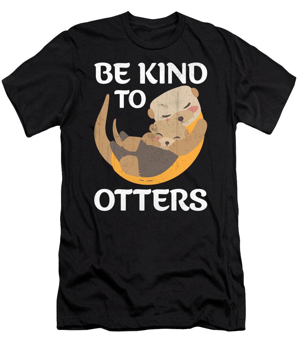Otter T-Shirt featuring the digital art Otter Zoo Animal Lover #8 by RaphaelArtDesign