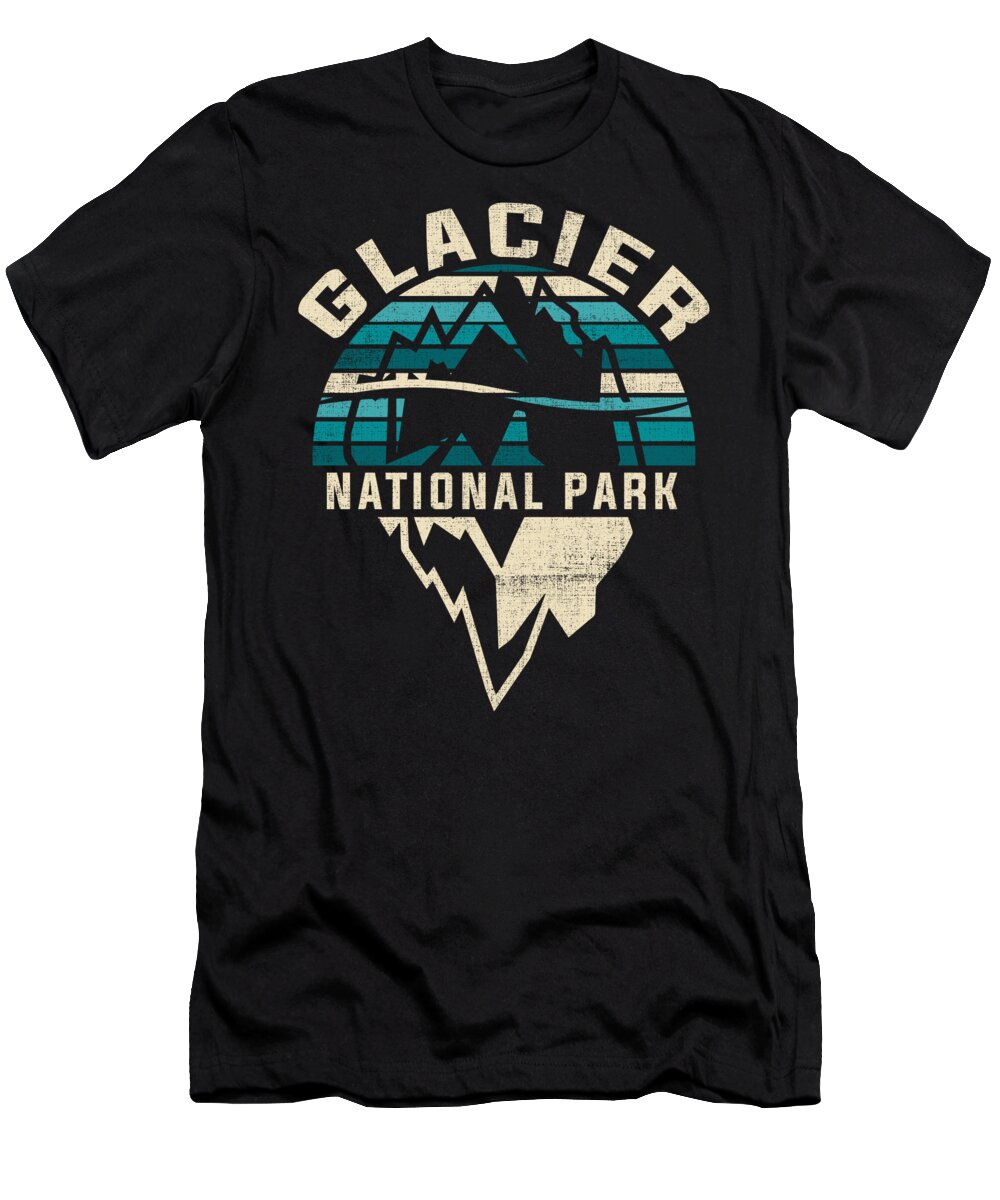 National T-Shirt featuring the digital art Retro National Park United States Conservation #8 by Mercoat UG Haftungsbeschraenkt