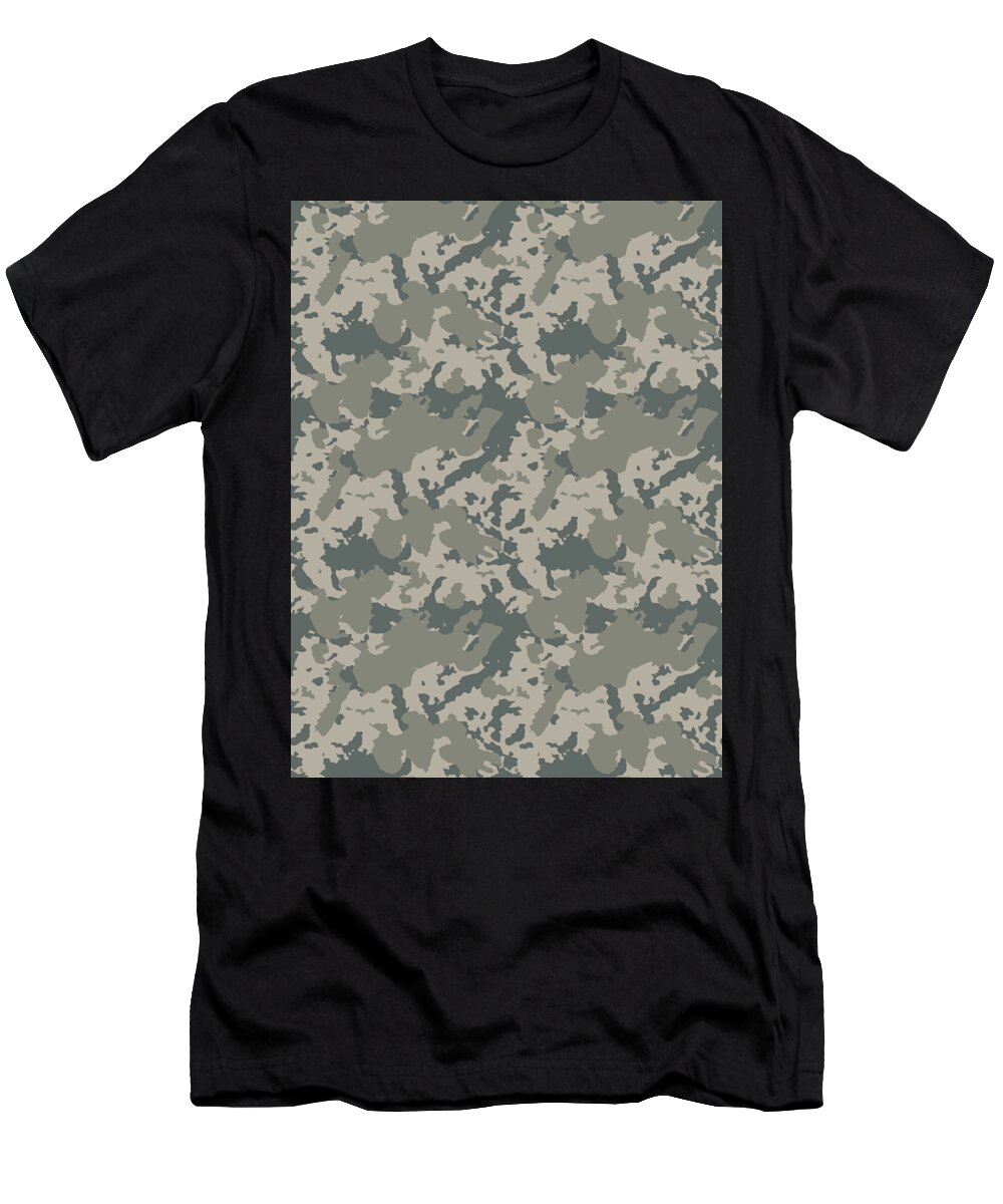 Soldier T-Shirt featuring the digital art Camouflage Pattern Camo Stealth Hide Military #87 by Mister Tee