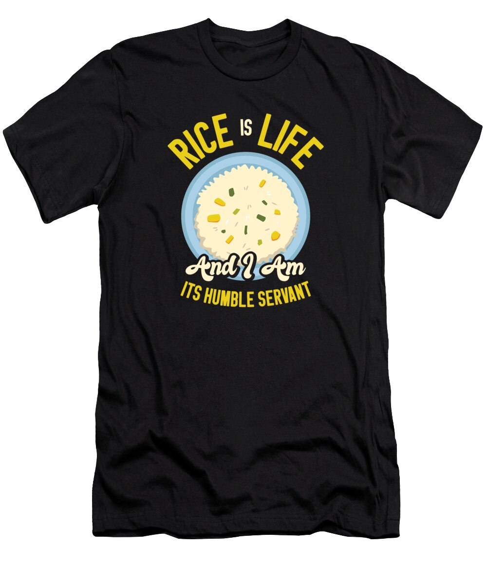 Rice T-Shirt featuring the digital art Asian Food Rice Philippines Filipino #9 by Toms Tee Store
