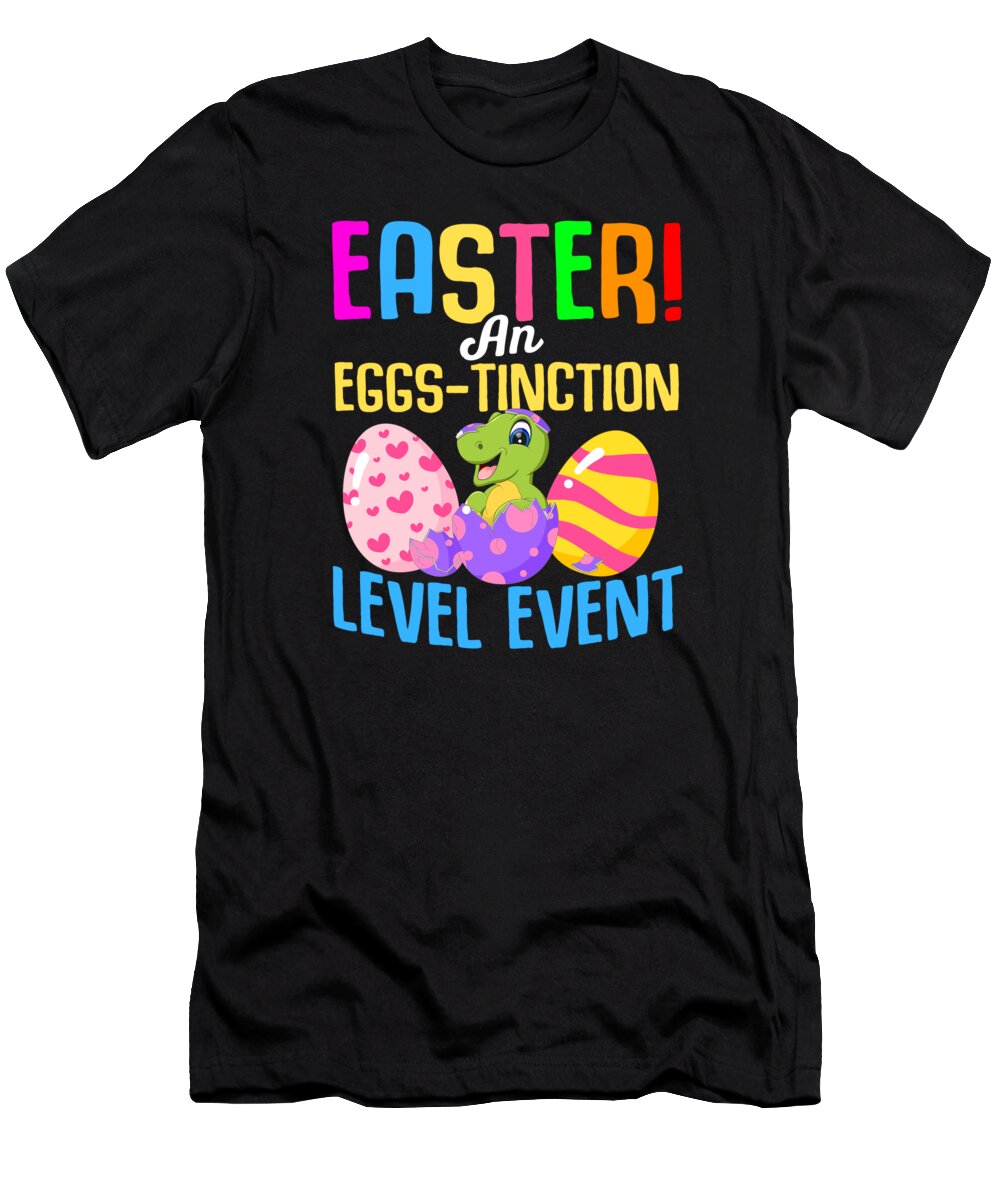 Easter T-Shirt featuring the digital art Easter T-rex Dinosaur Rabbit Easter Bunny Holiday #9 by Toms Tee Store
