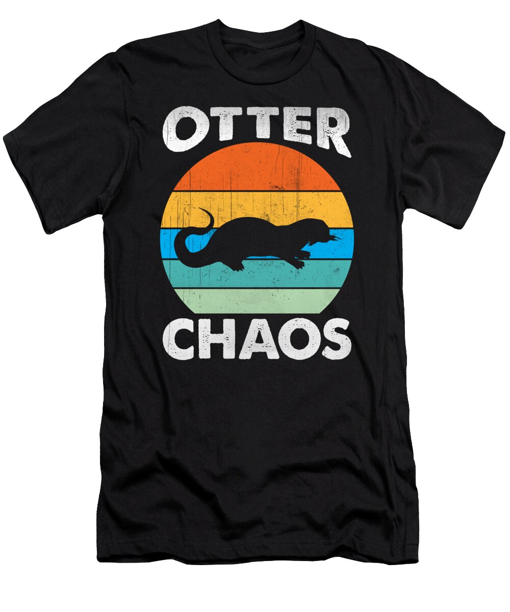 Otter T-Shirt featuring the digital art Otter Zoo Animal Lover #9 by RaphaelArtDesign