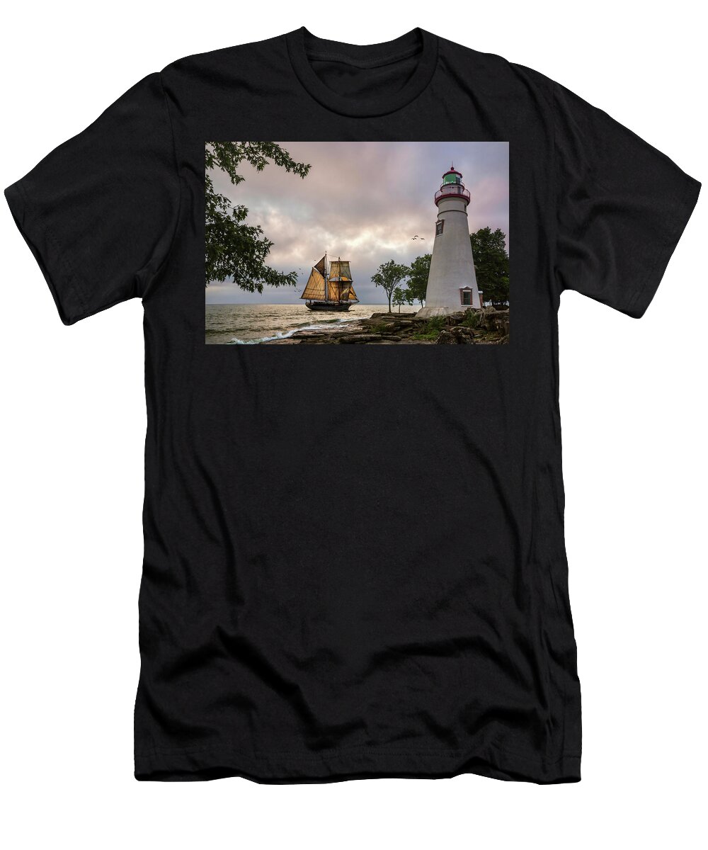 Marblehead Lighthouse T-Shirt featuring the photograph A Place To Dream by Dale Kincaid