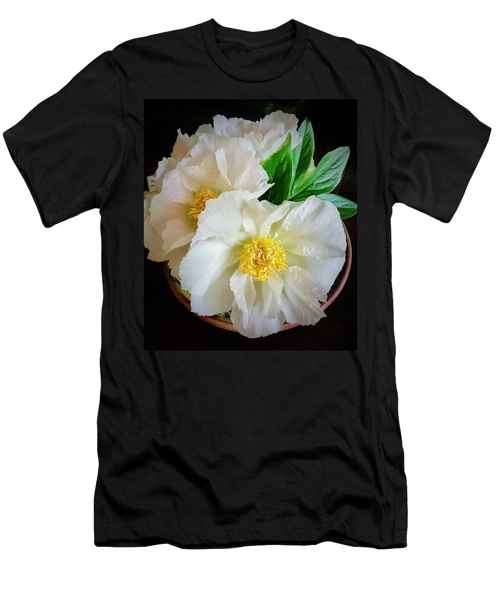 Peonies T-Shirt featuring the photograph A Plate Full Of Peonies by Alida M Haslett