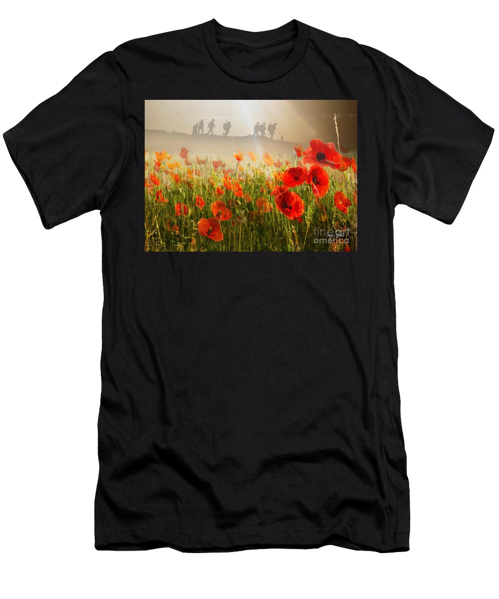 Armistace Day T-Shirt featuring the mixed media A Time to Remember by Morag Bates