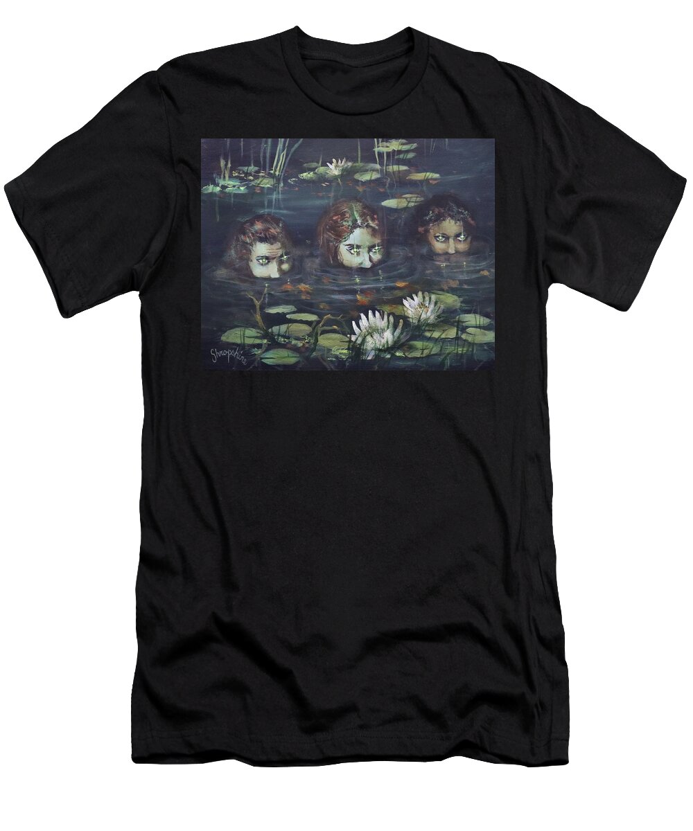  Halloween T-Shirt featuring the painting A Trio of Witches by Tom Shropshire