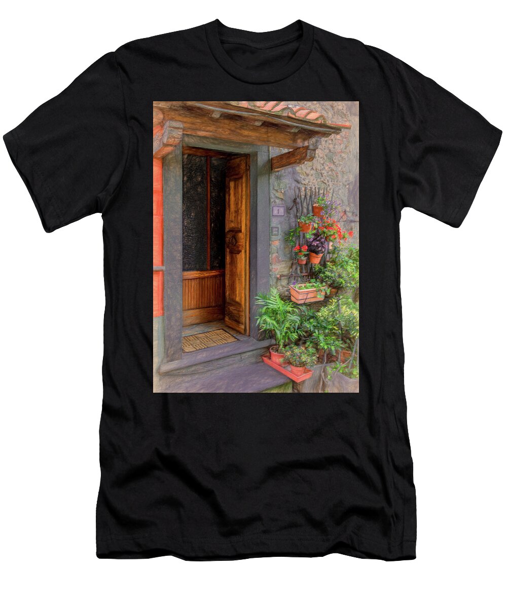 Tuscany T-Shirt featuring the photograph A Warm Tuscan Welcome by Marcy Wielfaert