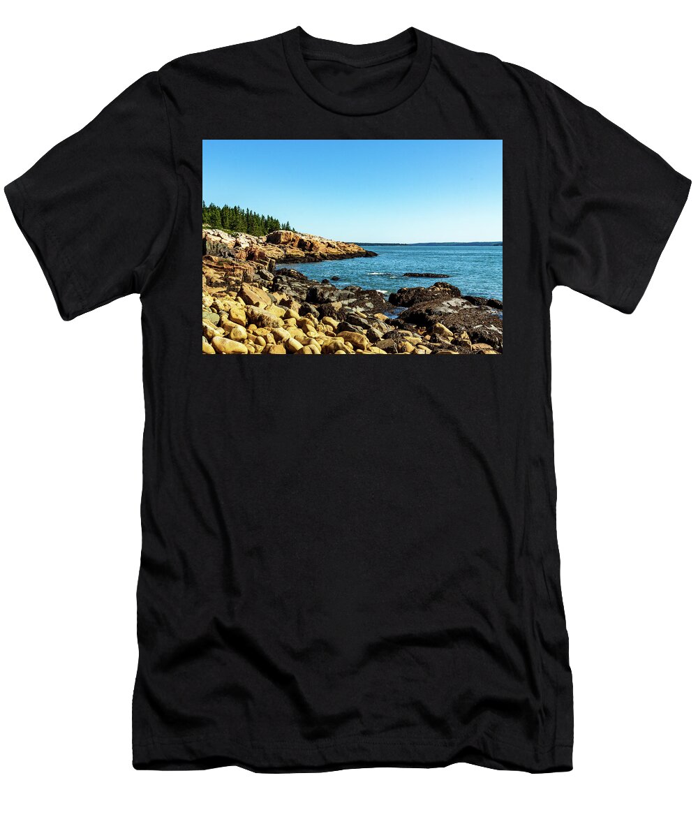 Acadia T-Shirt featuring the photograph Acadia National Park Coast by Amelia Pearn