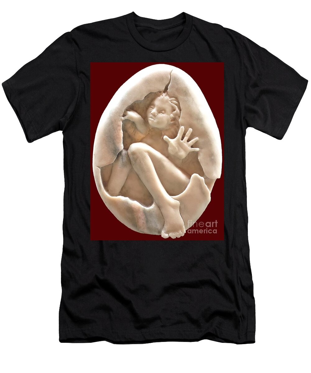 Teenage Years T-Shirt featuring the sculpture Adolescence by Merana Cadorette