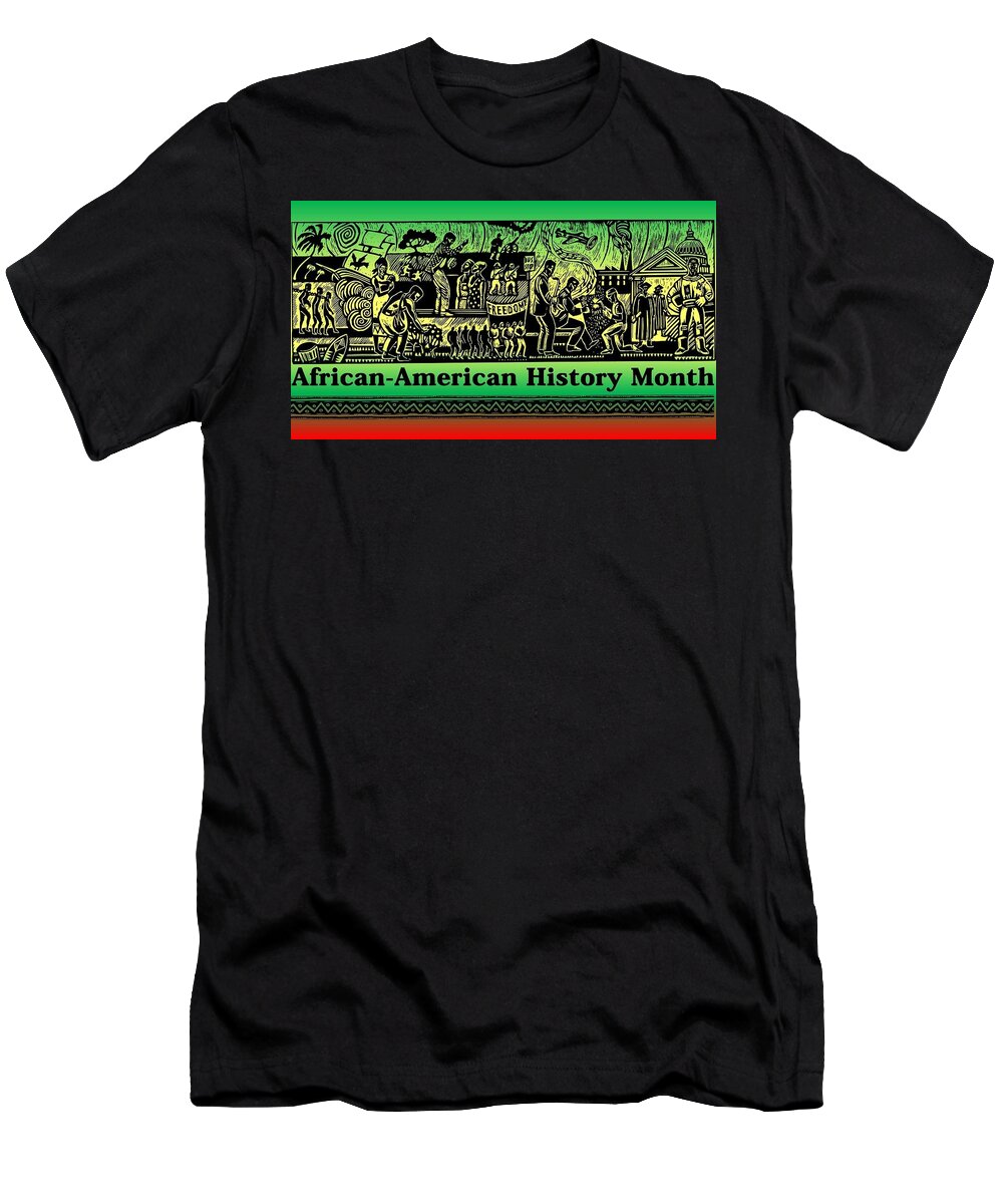 African-american History T-Shirt featuring the mixed media African-American History Month by Nancy Ayanna Wyatt