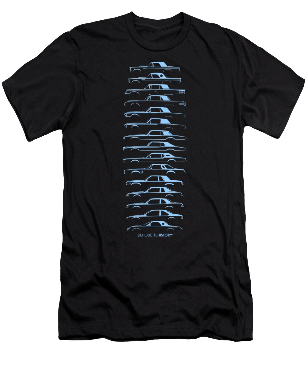 Ford T-Shirt featuring the digital art American Bird Coupe SilhouetteHistory by Gabor Vida