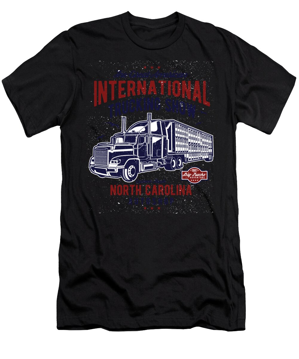 Garage T-Shirt featuring the digital art American International Trucking Show by Jacob Zelazny