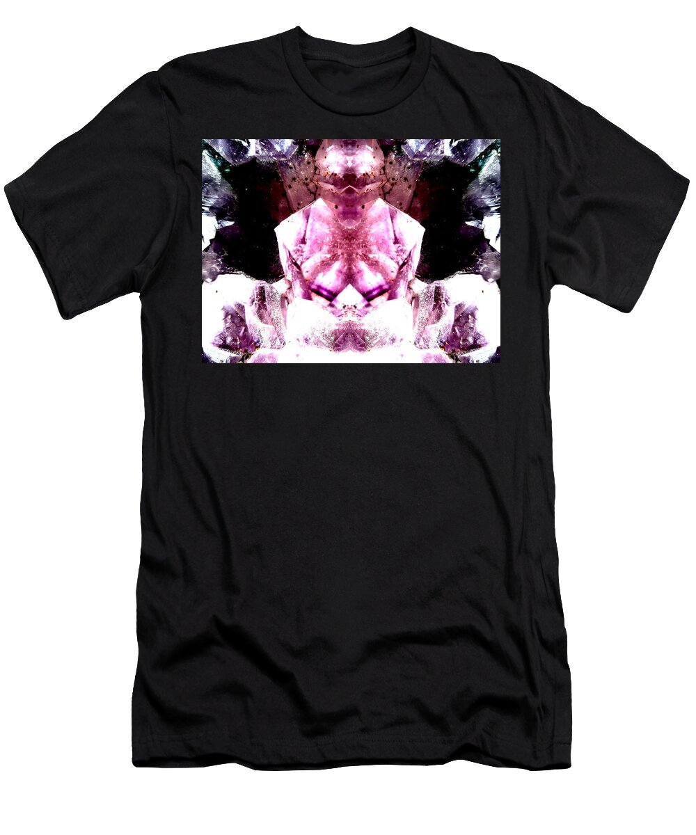Abastract T-Shirt featuring the painting Amethyst Awareness by Stephenie Zagorski
