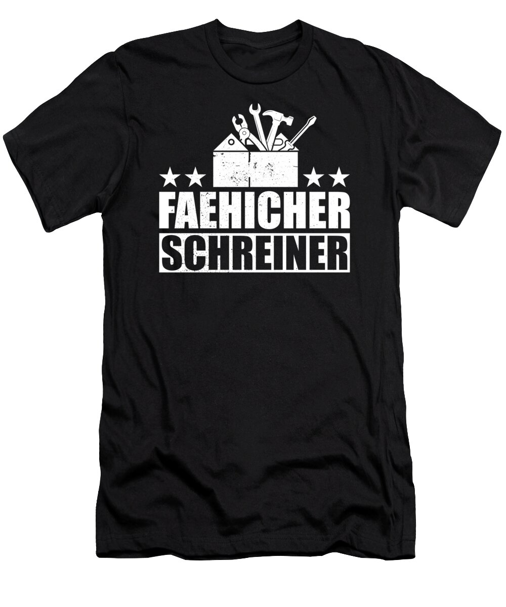 Amish T-Shirt featuring the digital art Amish Carpenter Faehicher Schreiner by Manuel Schmucker