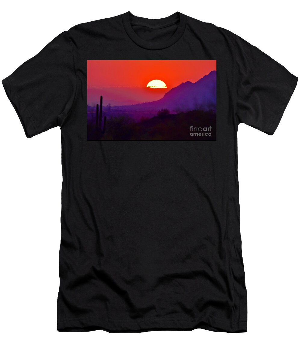Sunset T-Shirt featuring the digital art An Arizona Sunset by Tammy Keyes