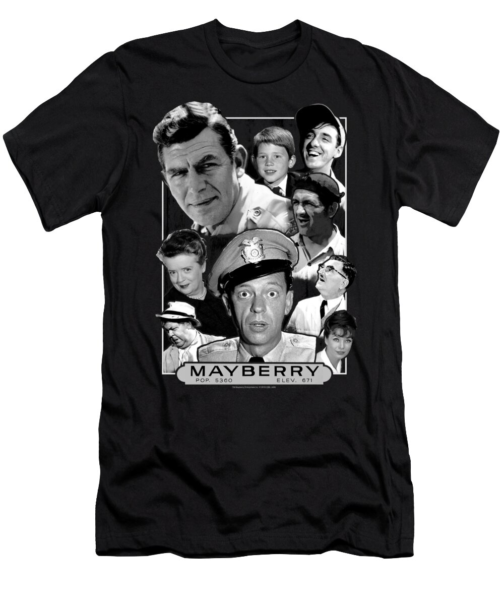 Mayberry T-Shirt featuring the digital art Andy Griffith Mayberry by Edith Householder