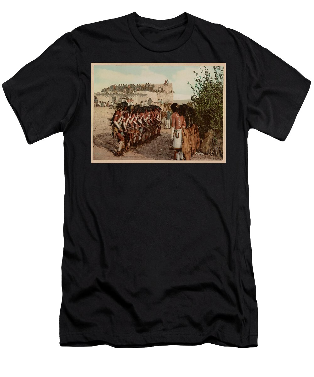 Cityscape T-Shirt featuring the painting Antelope Priests Chanting At Kisi Moki Snake Dance by Celestial Images