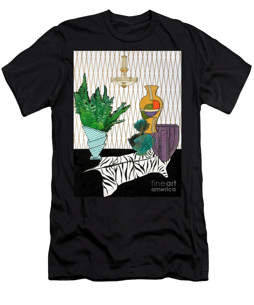 Art Deco T-Shirt featuring the mixed media Art-Deco Pottery No.1 by Jayne Somogy