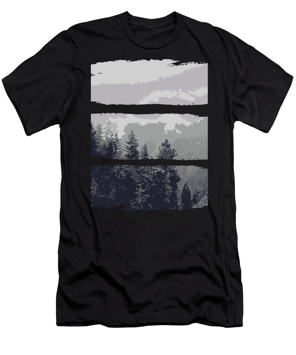 Camping T-Shirt featuring the digital art Artistic Forest Scenery by Jacob Zelazny
