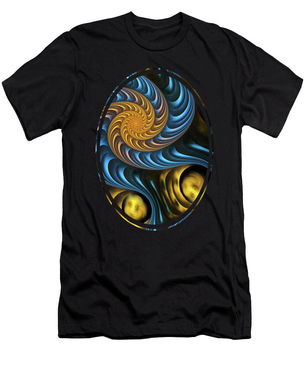 Starry T-Shirt featuring the digital art Starry Night - Fractal Art by Anastasiya Malakhova