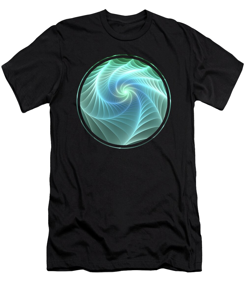 Web T-Shirt featuring the digital art Turquoise Web by Anastasiya Malakhova