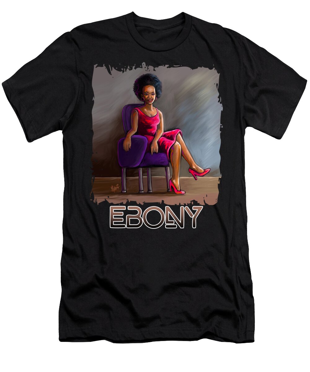 Pretty T-Shirt featuring the painting Seated Beauty by Anthony Mwangi