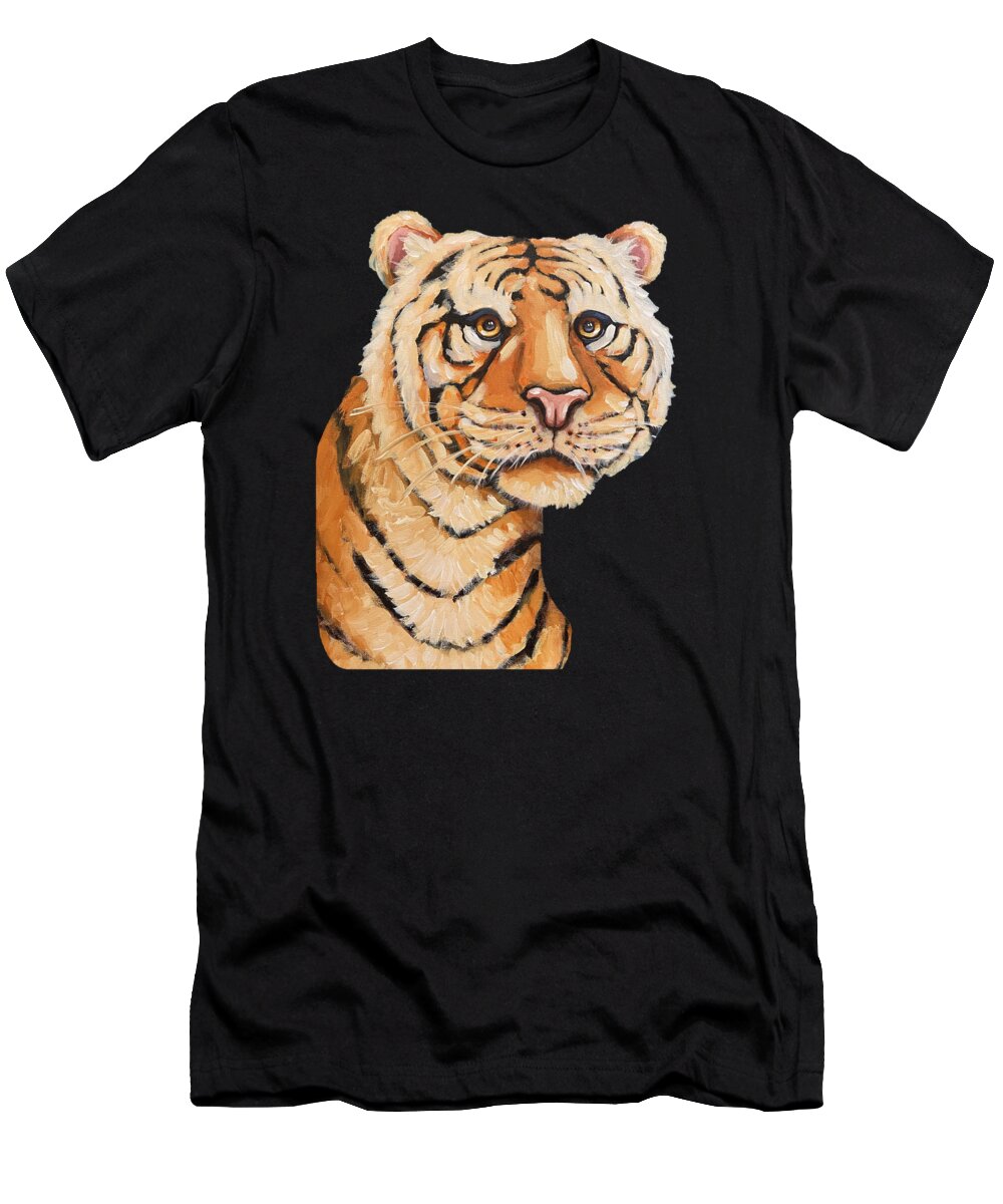 Tiger T-Shirt featuring the painting Tiger in Blue by Lucia Stewart