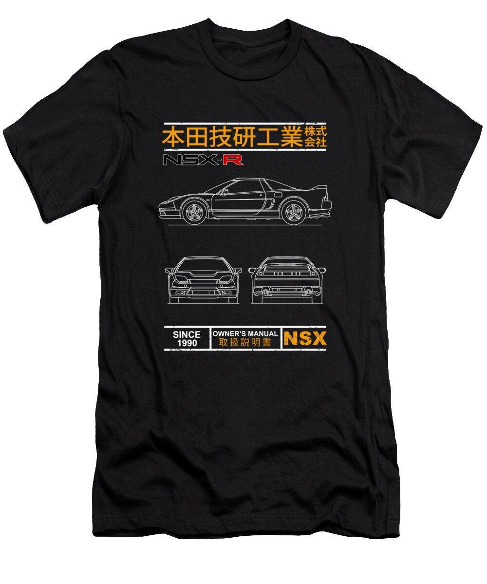 Honda Nsx T-Shirt featuring the photograph Blueprint of the NSX by Mark Rogan