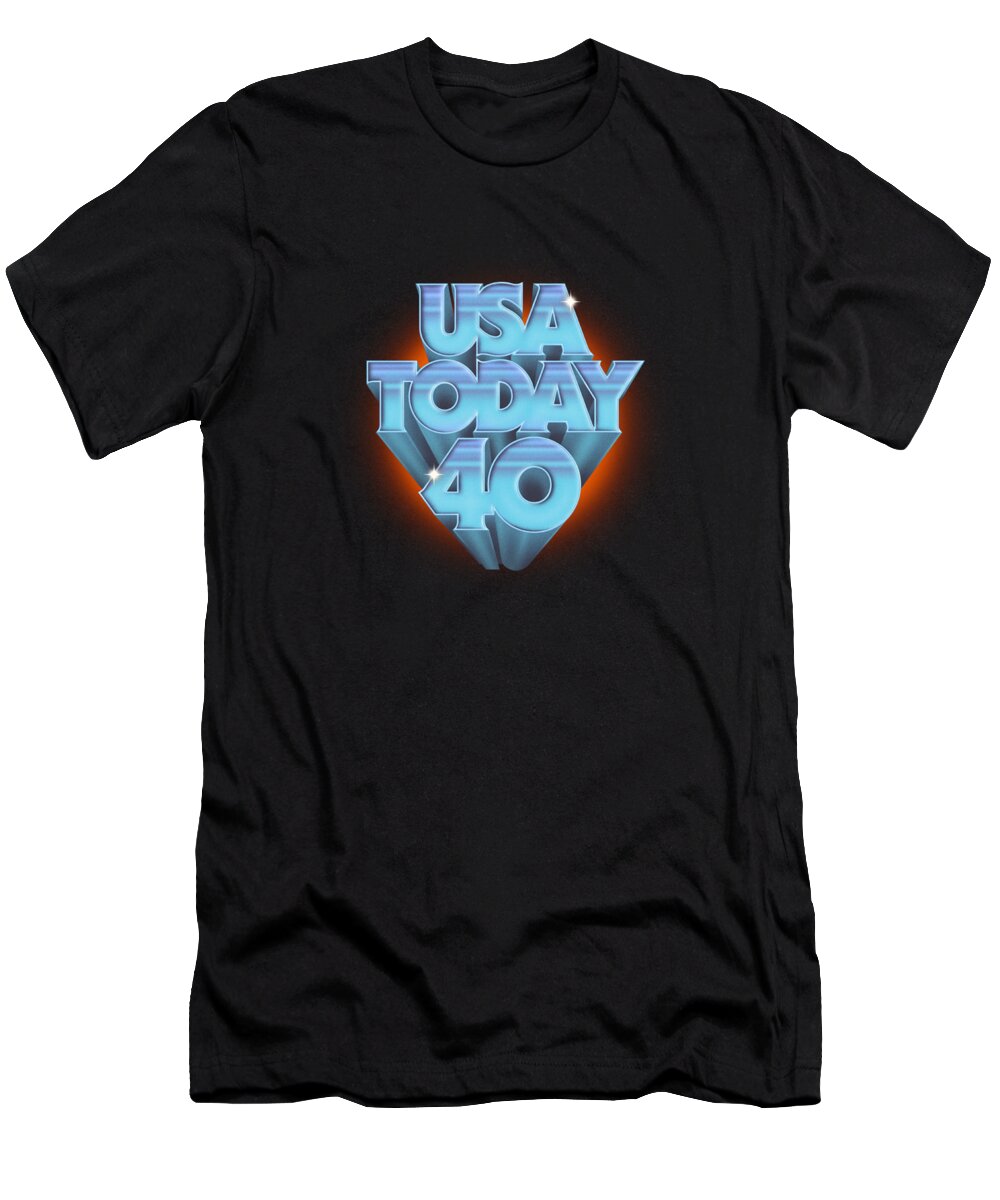  T-Shirt featuring the digital art USA TODAY 40th Anniversary Black by Gannett