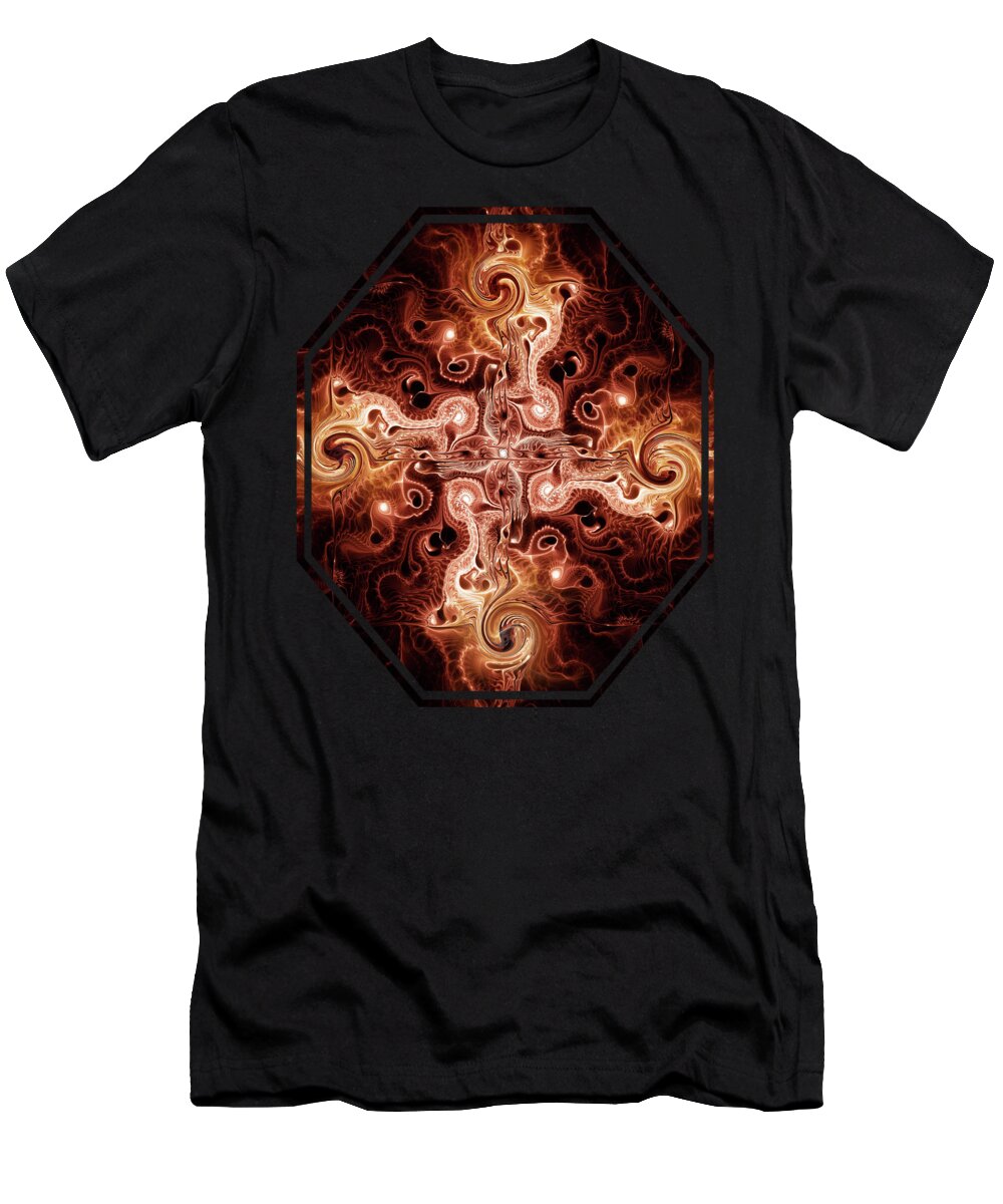 Malakhova T-Shirt featuring the digital art Cross of Fire by Anastasiya Malakhova