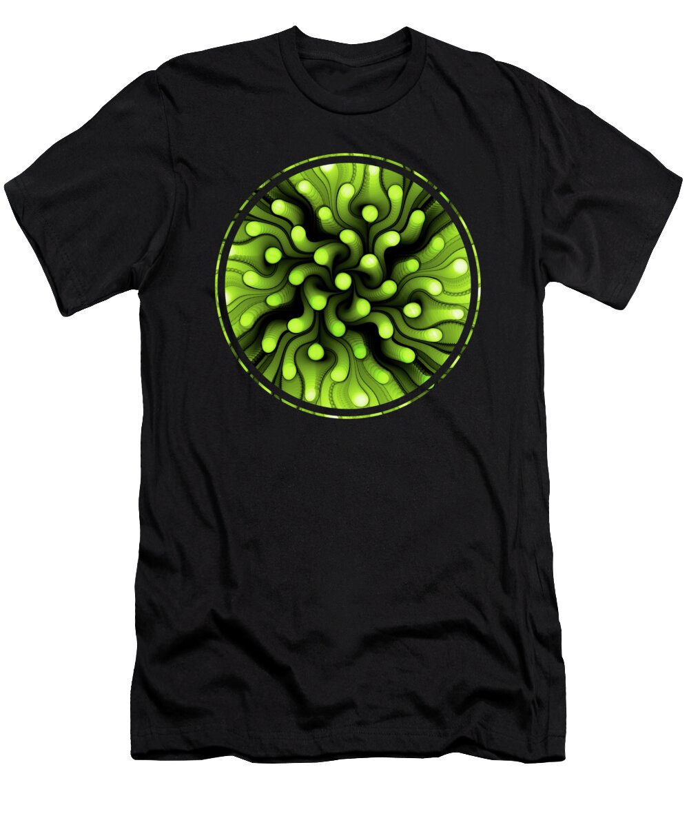 Malakhova T-Shirt featuring the digital art Green Sea Anemone by Anastasiya Malakhova