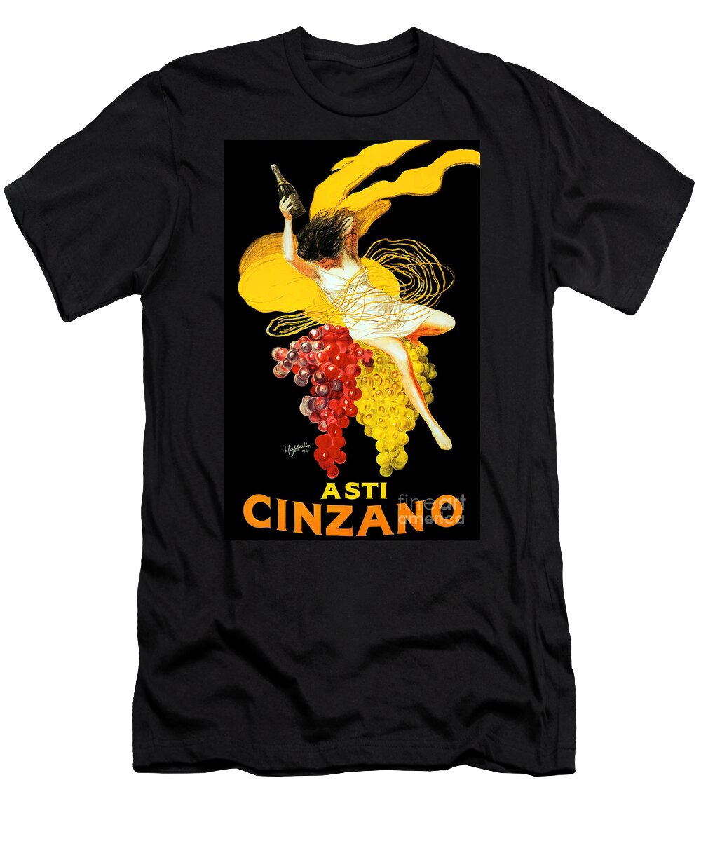 Asti Cinzano T-Shirt featuring the painting Asti Cinzano Advertising Poster by Leonetto Cappiello