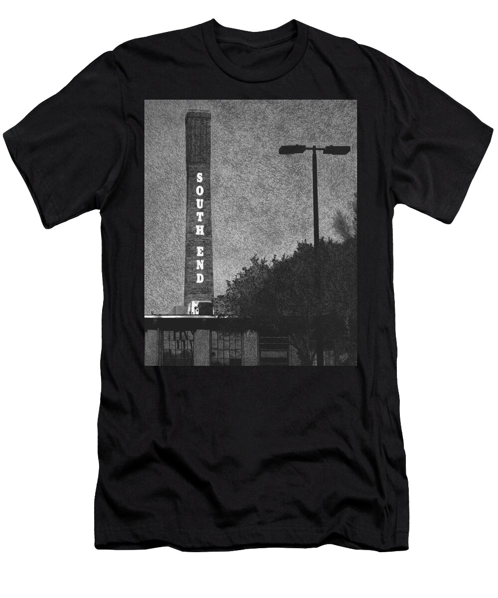 Charlotte T-Shirt featuring the drawing Atherton Mill by Mark Baranowski