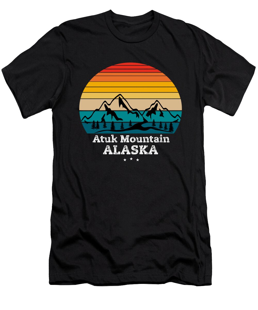 Atuk Mountain T-Shirt featuring the drawing Atuk Mountain Alaska by Bruno