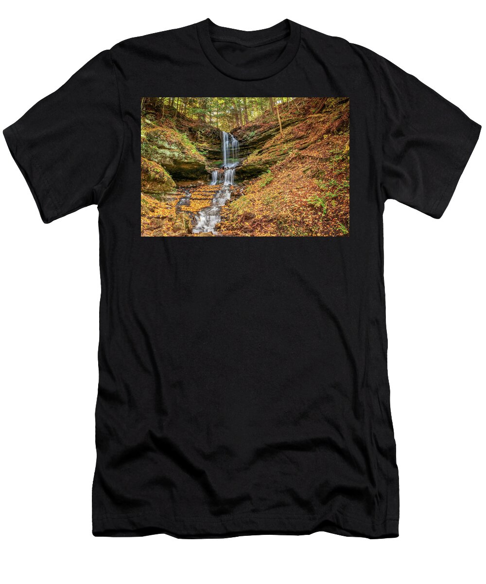 America T-Shirt featuring the photograph Autumn at Horseshoe Falls by Robert Carter