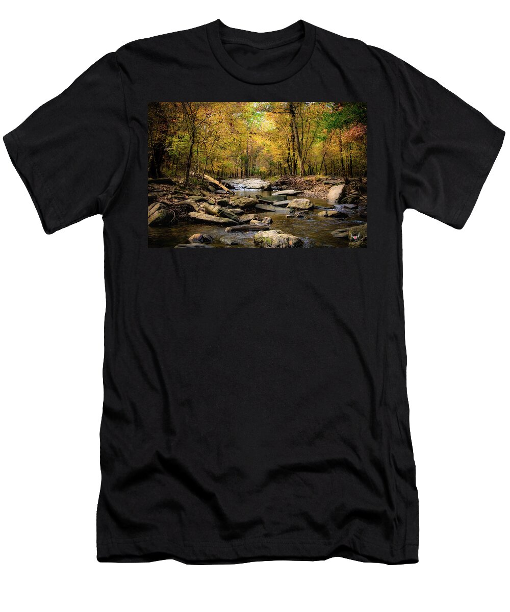 Creek T-Shirt featuring the photograph Autumn Creek by Pam Rendall