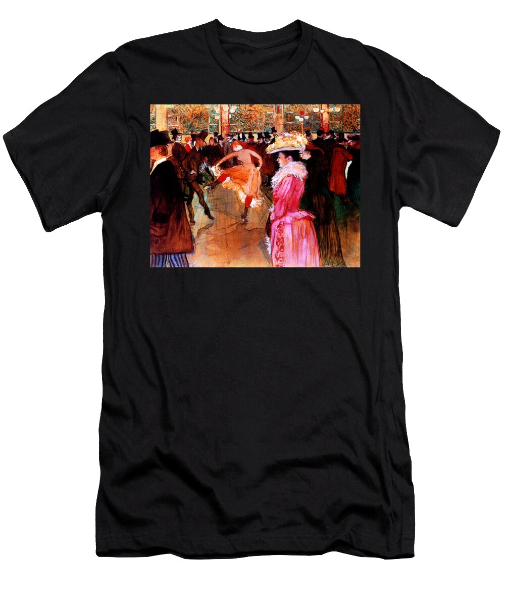 Henri T-Shirt featuring the painting Ball at the Moulin Rouge 1889 by Henri Toulouse-Lautrec