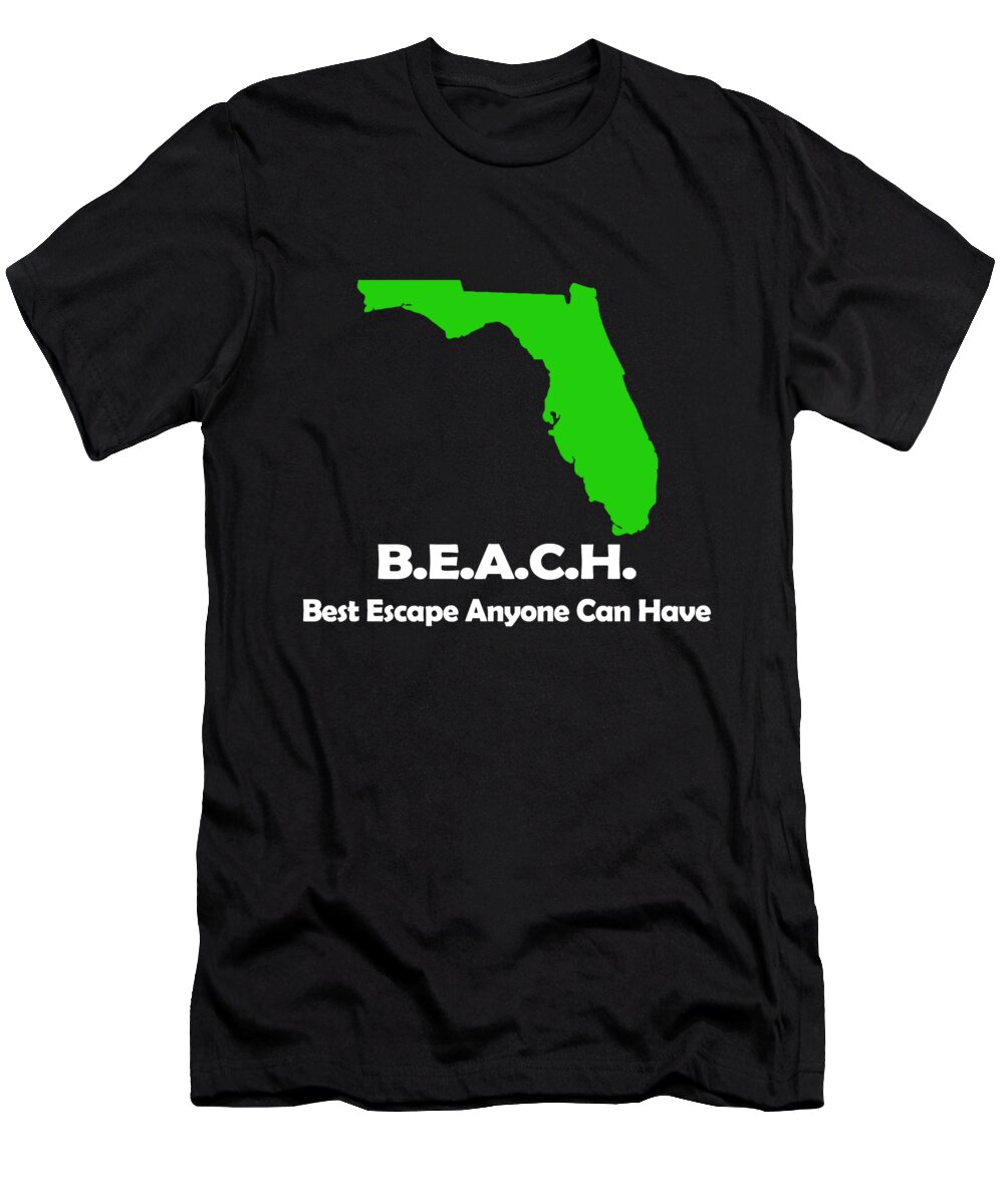 Florida T-Shirt featuring the digital art Beach Best Escape Anyone Can Have by Jacob Zelazny