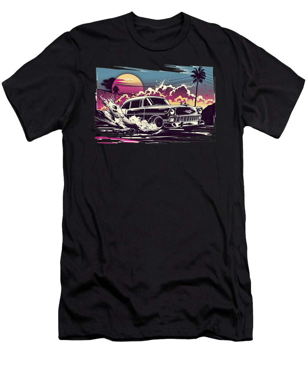 Beachside T-Shirt featuring the digital art Beachside Bel Air by Bill Posner