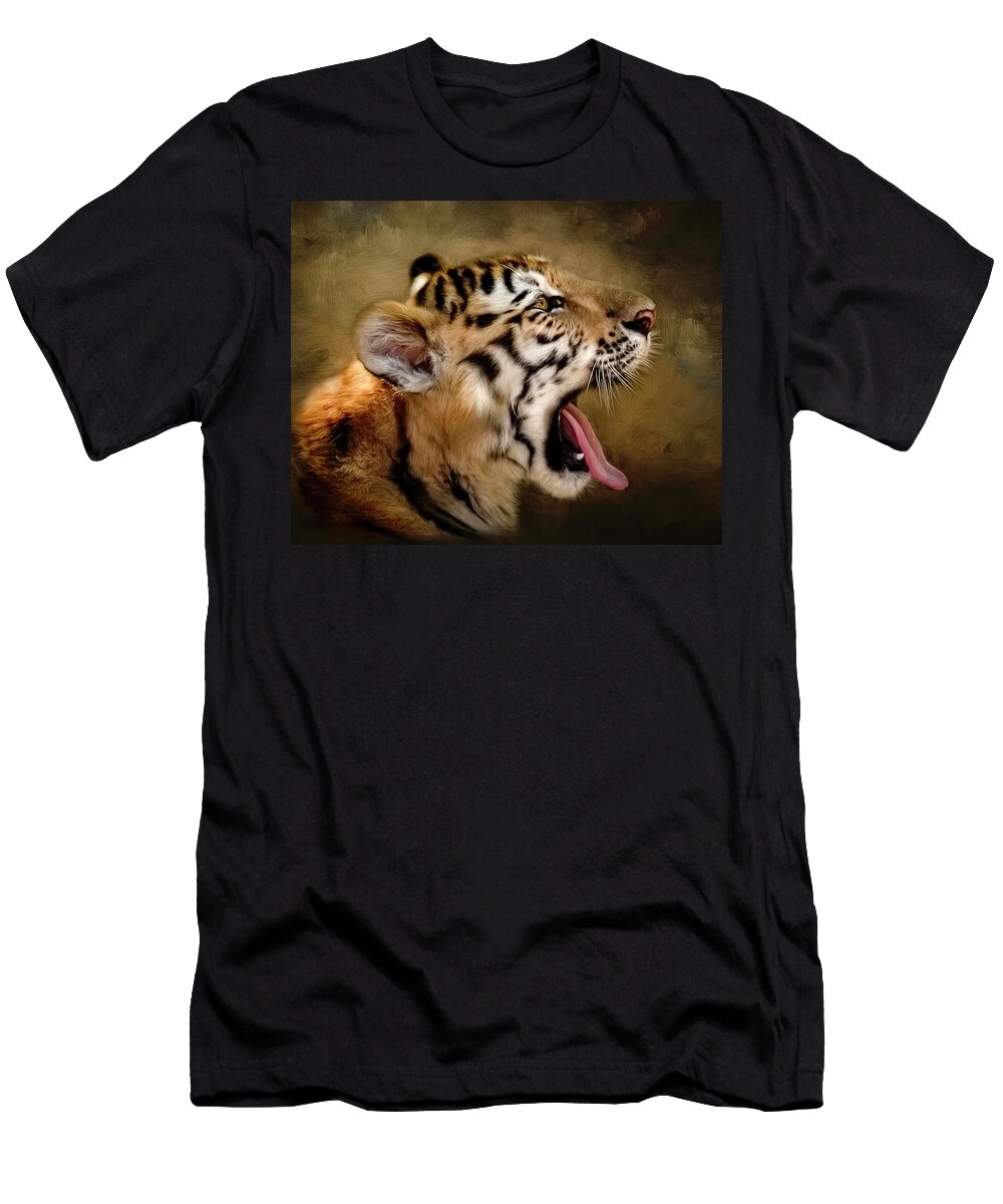Tiger T-Shirt featuring the digital art Bengal Tiger by Maggy Pease