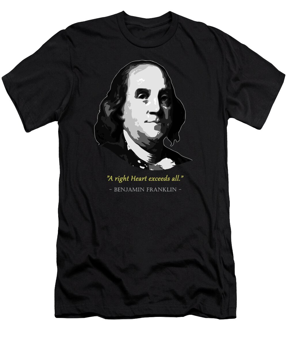 Benjamin T-Shirt featuring the digital art Benjamin Franklin Quote by Megan Miller