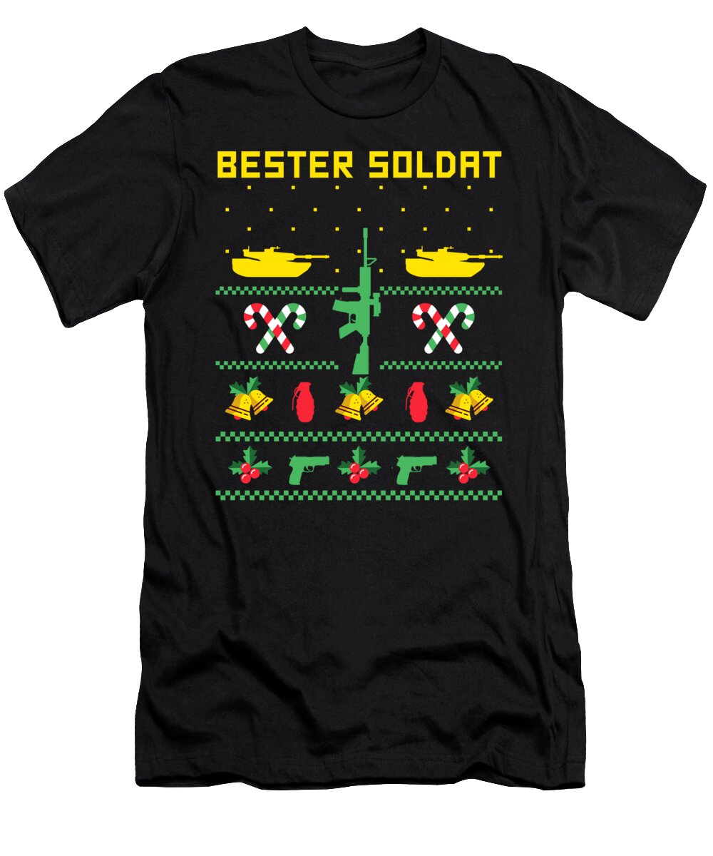 Ugly Sweater T-Shirt featuring the digital art Bester Soldat Knit Ugly Christmas Sweater Gift by Thomas Larch