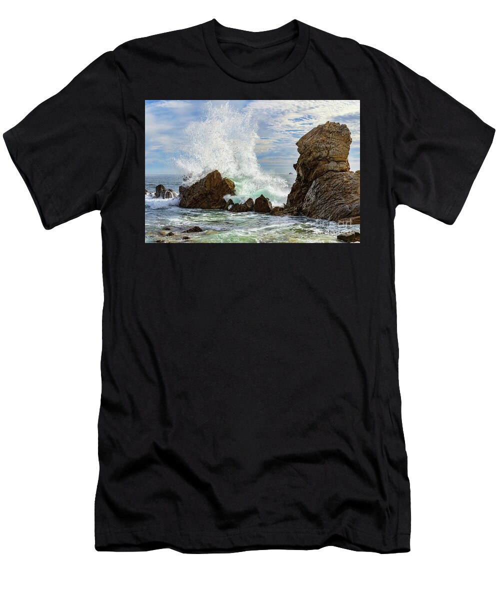 Wave T-Shirt featuring the photograph Big Wave in Little Corona by Eddie Yerkish