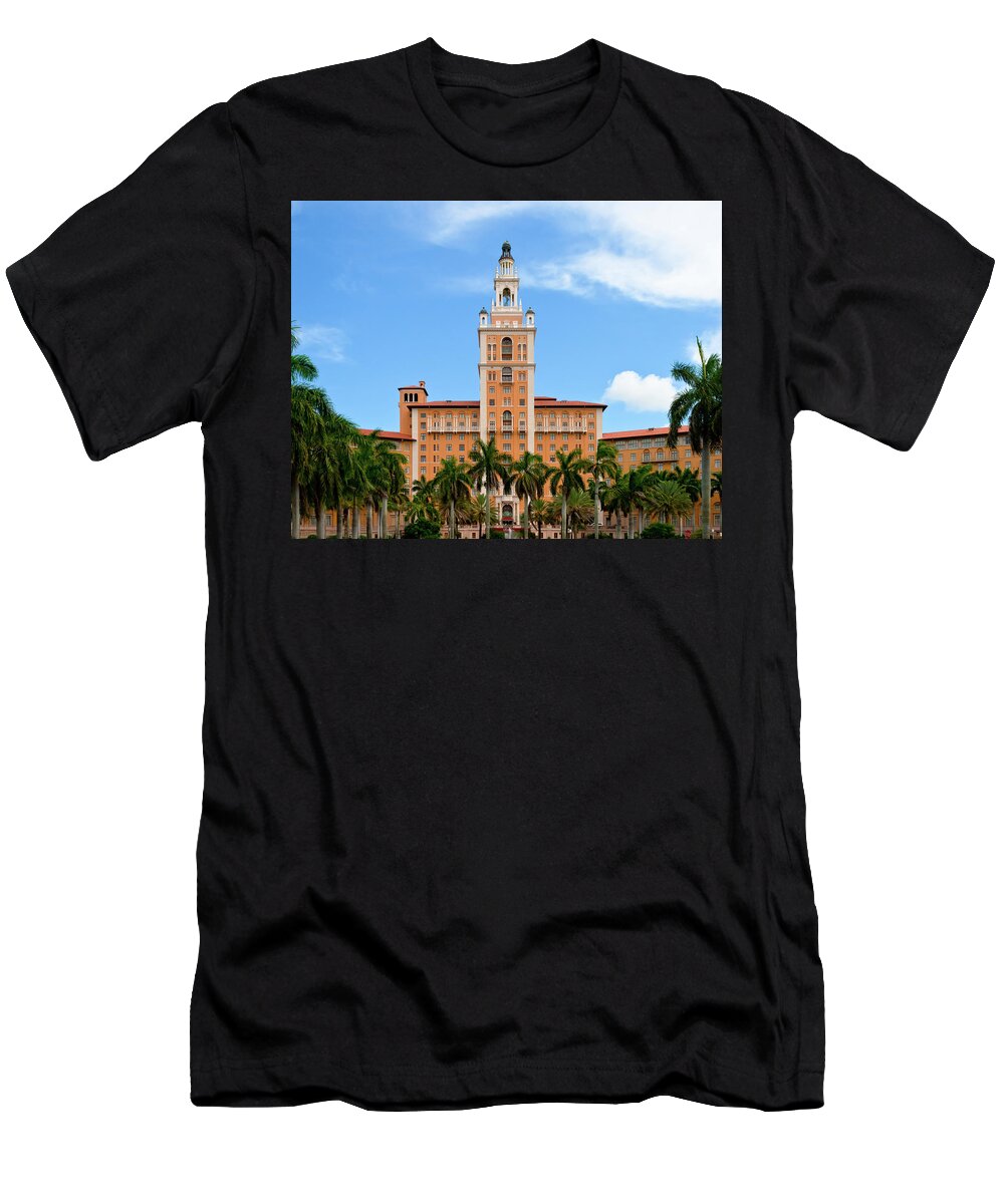 Architecture T-Shirt featuring the photograph Biltmore Hotel Coral Gables by Ed Gleichman