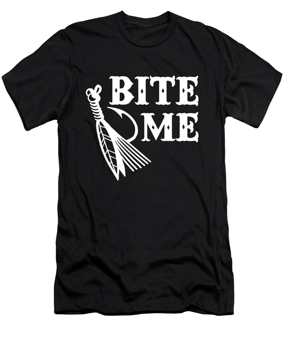 Fishing Puns T-Shirt featuring the digital art Bite Me by Jacob Zelazny