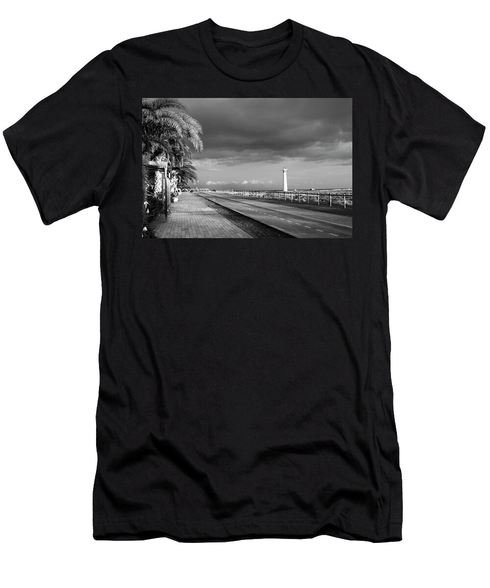 Way T-Shirt featuring the photograph Black and white road by Severija Kirilovaite