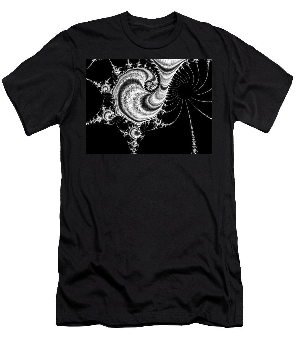 Fractals T-Shirt featuring the digital art Black Hole Fractal Art by Peggy Collins