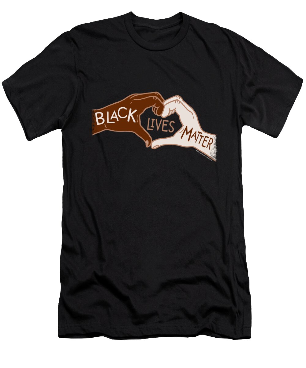 Black Lives Matter T-Shirt featuring the digital art Black Lives Matters - Heart Hands by Laura Ostrowski