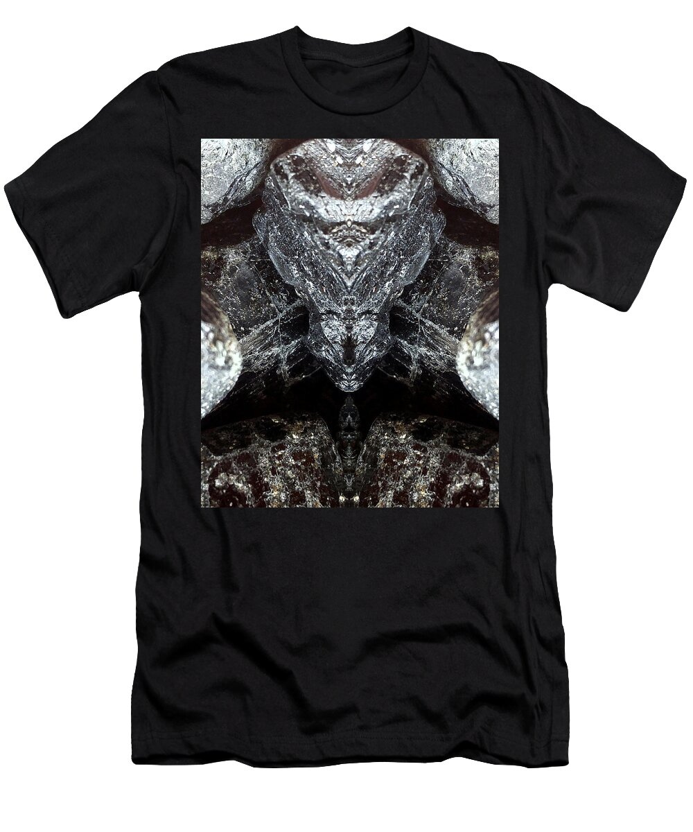Abstract T-Shirt featuring the photograph Black Tourmaline Terror by Stephenie Zagorski